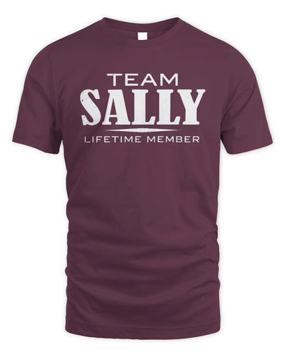 SALLY BL62-K4-128 - Personalized “Team NAME Lifetime Member” - Unisex Standard T-Shirt - Maroon