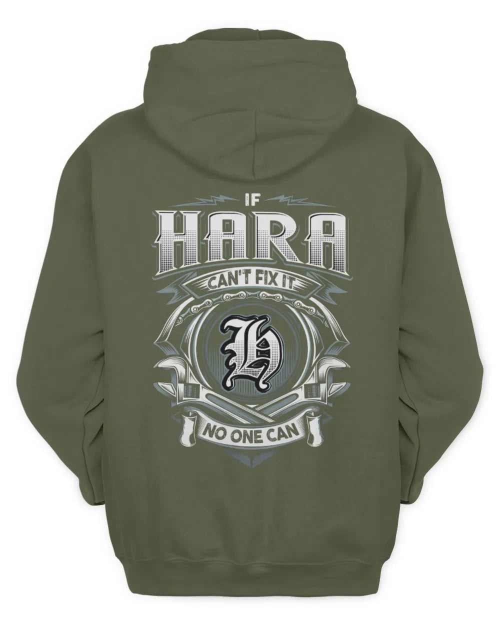 HARA AP81-K4-626 - Personalized Ahmed Quote Apparel “If Ahmed Can't Fix It, No One Can” - Unisex Hoodie - Military Green