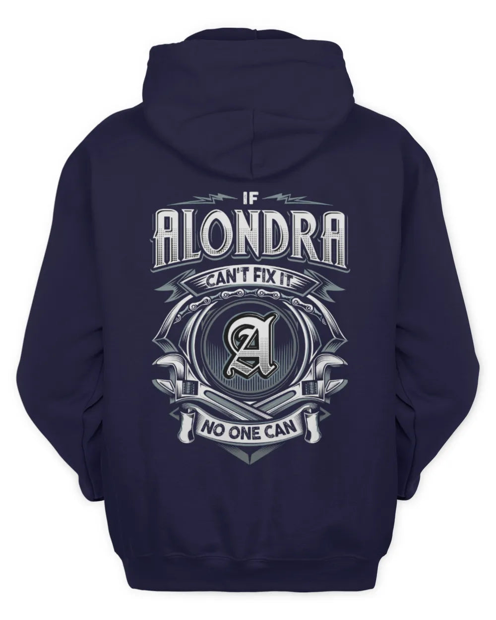 ALONDRA AP81-K4-626 - Personalized Ahmed Quote Apparel “If Ahmed Can't Fix It, No One Can” - Unisex Hoodie - Navy