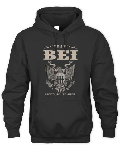 BEI TP06-K82 – Personalized Classic Style Apparel “Team NAME Lifetime Member” - Unisex Hoodie - Black