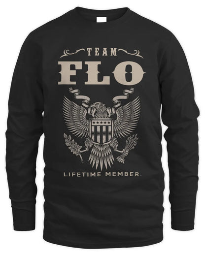 FLO TP06-K82 – Personalized Classic Style Apparel “Team NAME Lifetime Member” - Men's Long Sleeved T-Shirt - Black
