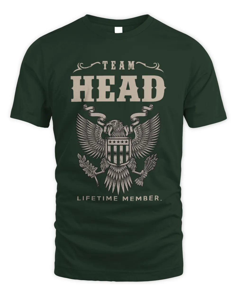 HEAD TP06-K82 – Personalized Classic Style Apparel “Team NAME Lifetime Member” - Unisex Standard T-Shirt - Forest Green