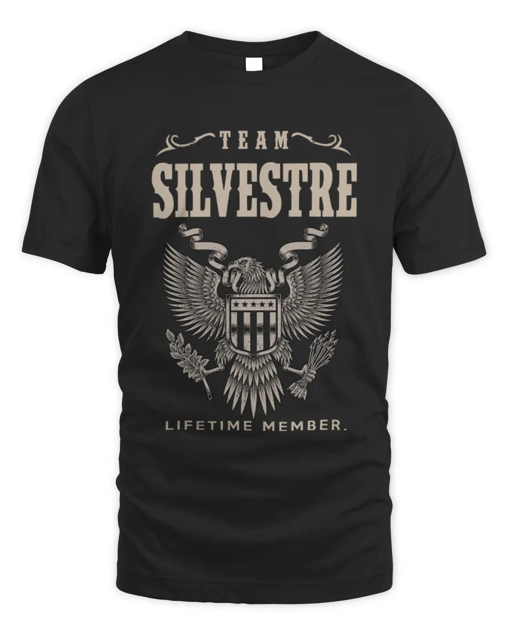 SILVESTRE TP06-K82 – Personalized Classic Style Apparel “Team NAME Lifetime Member” - Unisex Standard T-Shirt - Black