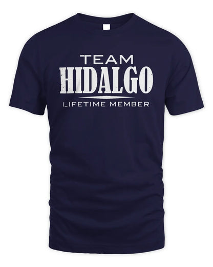 HIDALGO BL62-K4-128 - Personalized “Team NAME Lifetime Member” - Unisex Standard T-Shirt - Navy