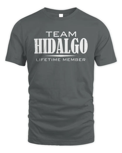 HIDALGO BL62-K4-128 - Personalized “Team NAME Lifetime Member” - Unisex Standard T-Shirt - Charcoal