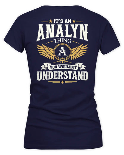 ANALYN KT06-M008 It’s a [NAME] Thing – You Wouldn’t Understand | Personalized Vintage T-Shirt - Women's V-Neck T-Shirt - Navy
