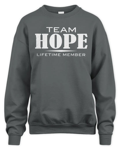 HOPE BL62-K4-128 - Personalized “Team NAME Lifetime Member” - Unisex Sweatshirt - Charcoal