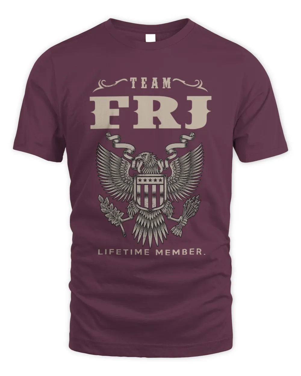 FRJ TP06-K82 – Personalized Classic Style Apparel “Team NAME Lifetime Member” - Unisex Standard T-Shirt - Maroon