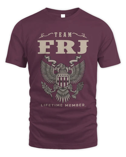 FRJ TP06-K82 – Personalized Classic Style Apparel “Team NAME Lifetime Member” - Unisex Standard T-Shirt - Maroon