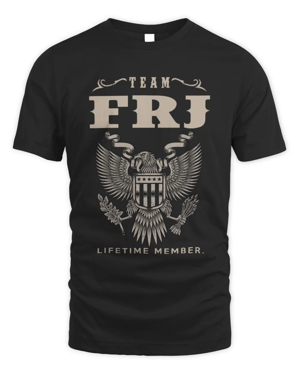 FRJ TP06-K82 – Personalized Classic Style Apparel “Team NAME Lifetime Member” - Unisex Standard T-Shirt - Black