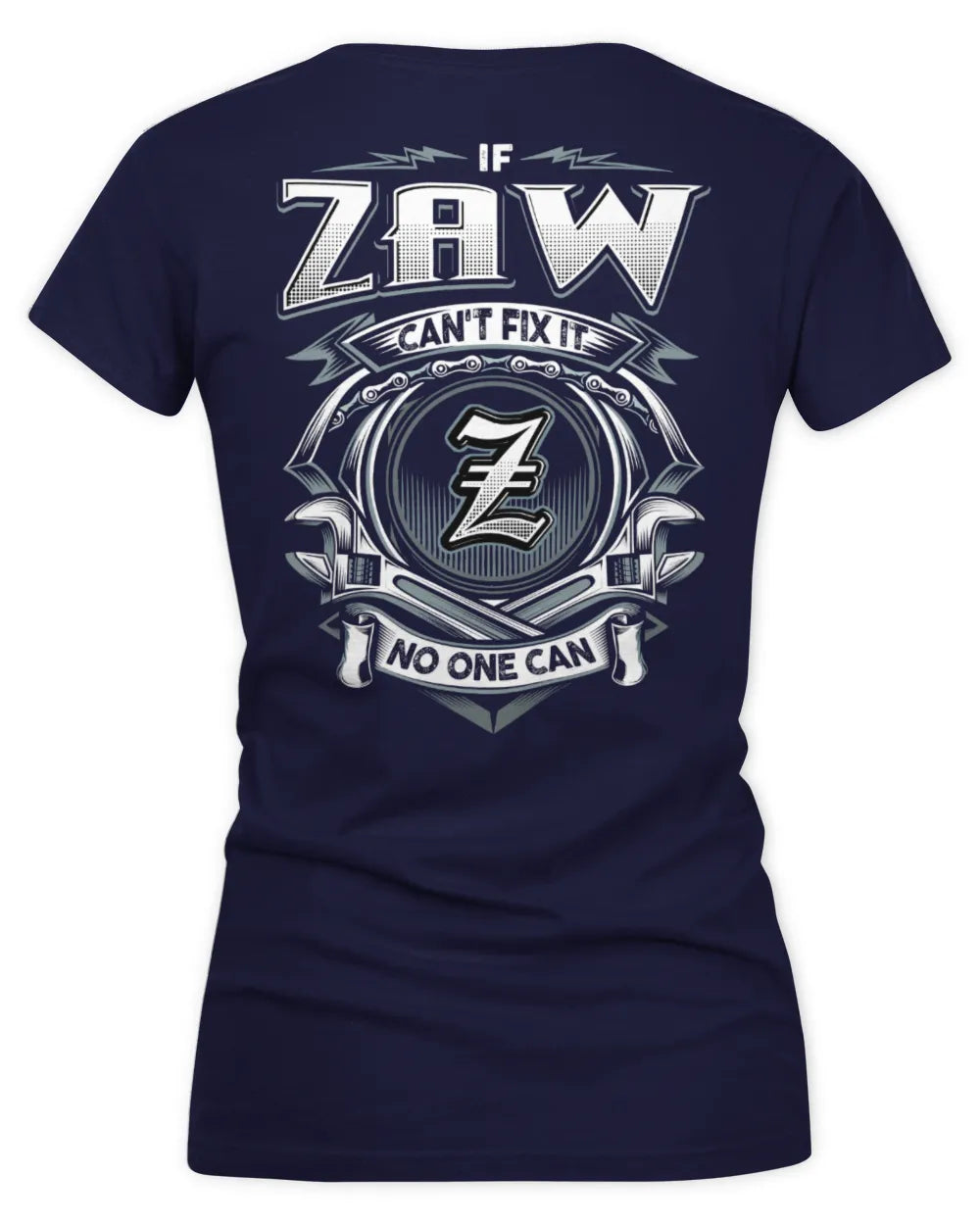 ZAW AP81-K4-626 - Personalized Ahmed Quote Apparel “If Ahmed Can't Fix It, No One Can” - Women's V-Neck T-Shirt - Navy