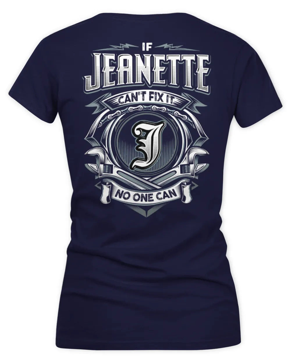 JEANETTE AP81-K4-626 - Personalized Ahmed Quote Apparel “If Ahmed Can't Fix It, No One Can” - Women's V-Neck T-Shirt - Navy