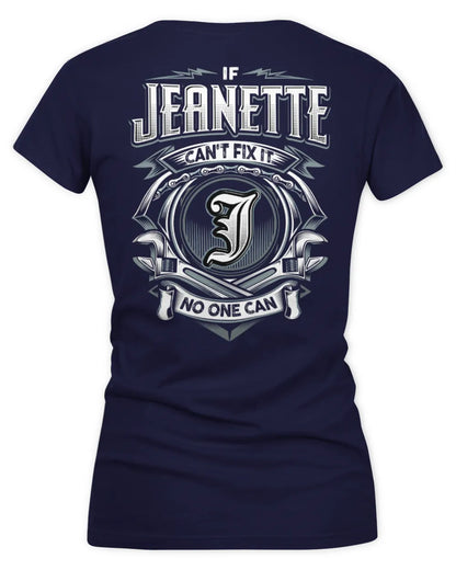 JEANETTE AP81-K4-626 - Personalized Ahmed Quote Apparel “If Ahmed Can't Fix It, No One Can” - Women's V-Neck T-Shirt - Navy