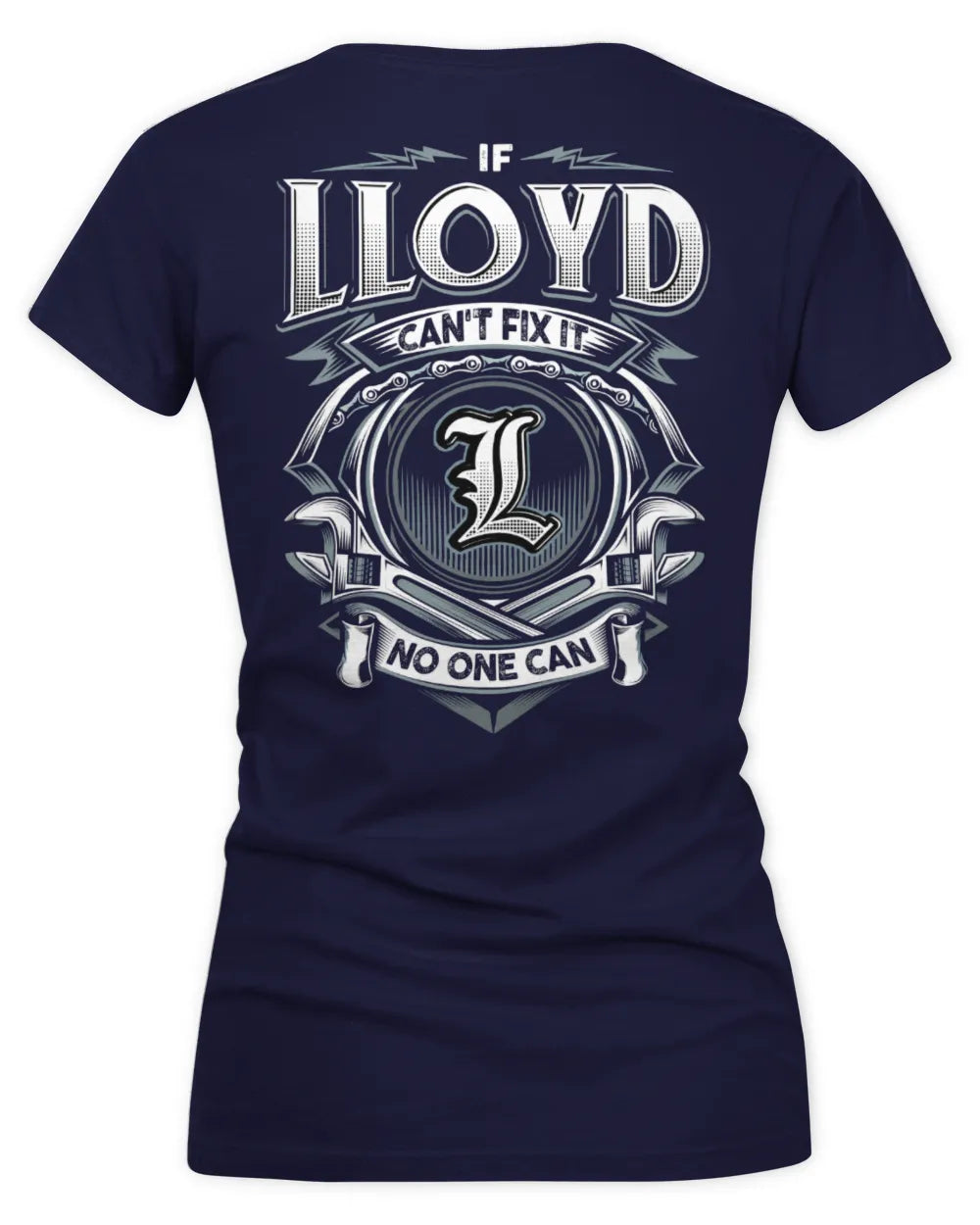 LLOYD AP81-K4-626 - Personalized Ahmed Quote Apparel “If Ahmed Can't Fix It, No One Can” - Women's V-Neck T-Shirt - Navy