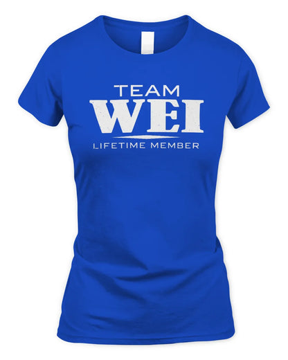 WEI BL62-K4-128 - Personalized “Team NAME Lifetime Member” - Women's Standard T-Shirt - Royal