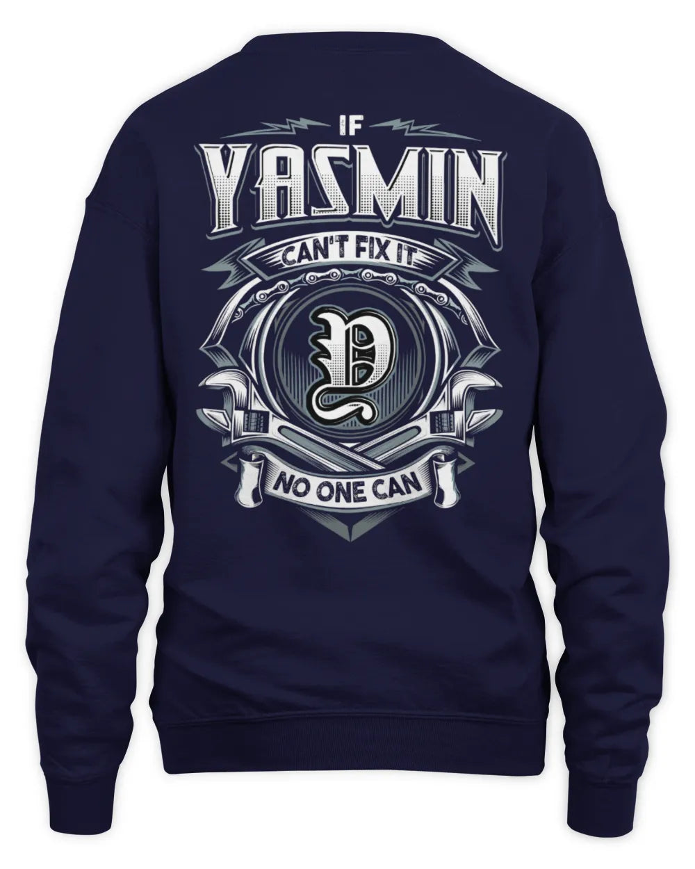 YASMIN AP81-K4-626 - Personalized Ahmed Quote Apparel “If Ahmed Can't Fix It, No One Can” - Unisex Sweatshirt - Navy
