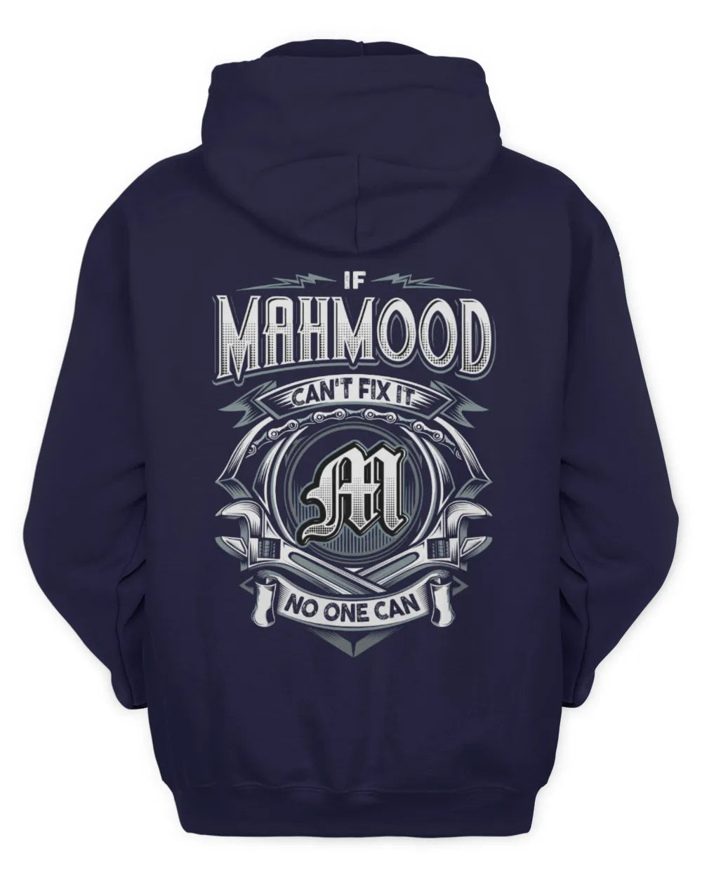 MAHMOOD AP81-K4-626 - Personalized Ahmed Quote Apparel “If Ahmed Can't Fix It, No One Can” - Unisex Hoodie - Navy