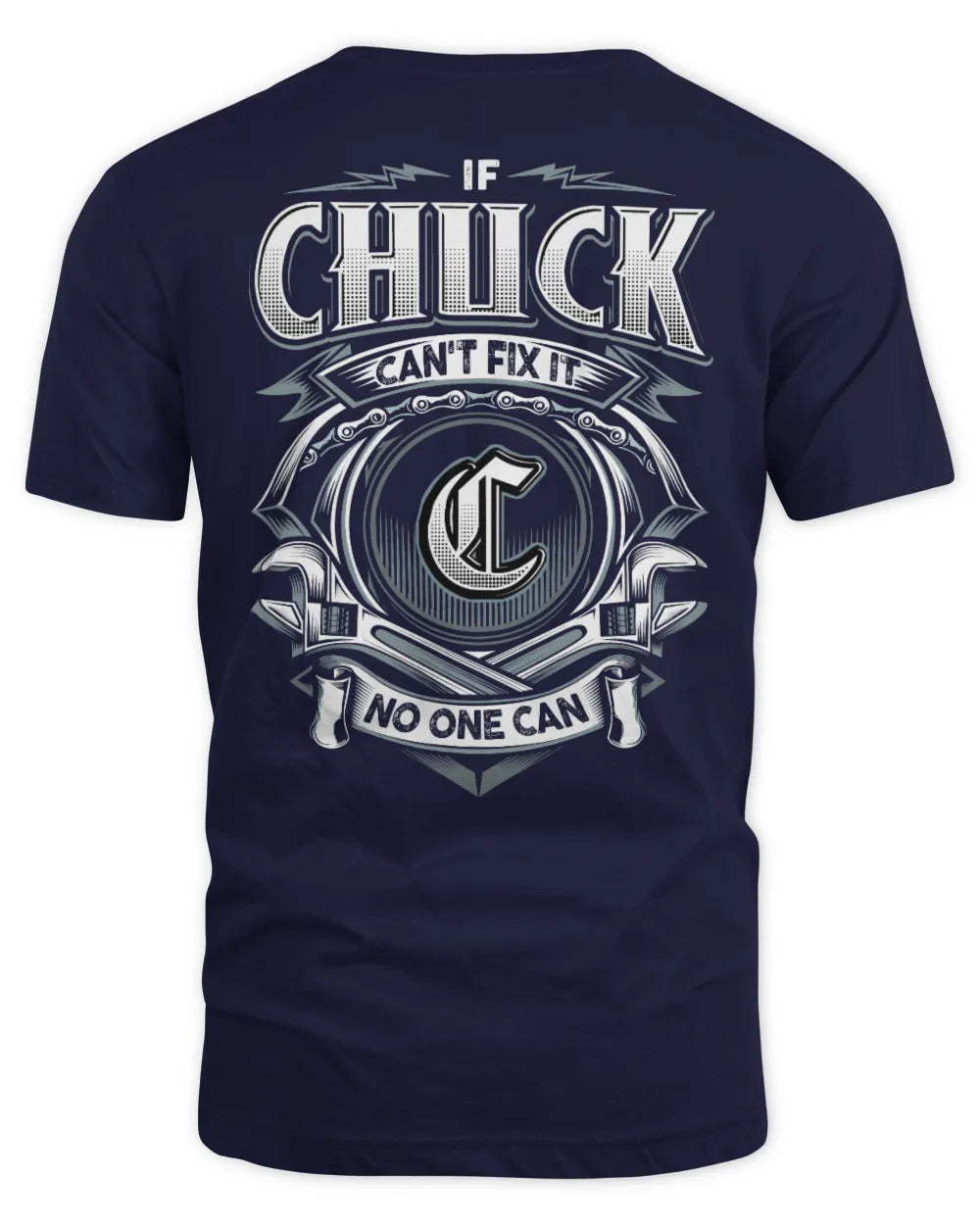 CHUCK AP81-K4-626 - Personalized Ahmed Quote Apparel “If Ahmed Can't Fix It, No One Can” - Unisex Standard T-Shirt - Navy