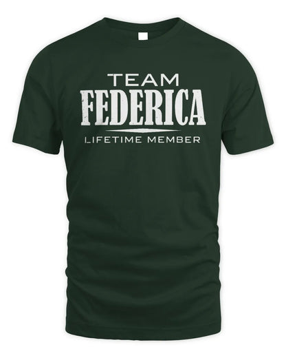 FEDERICA BL62-K4-128 - Personalized “Team NAME Lifetime Member” - Unisex Standard T-Shirt - Forest Green