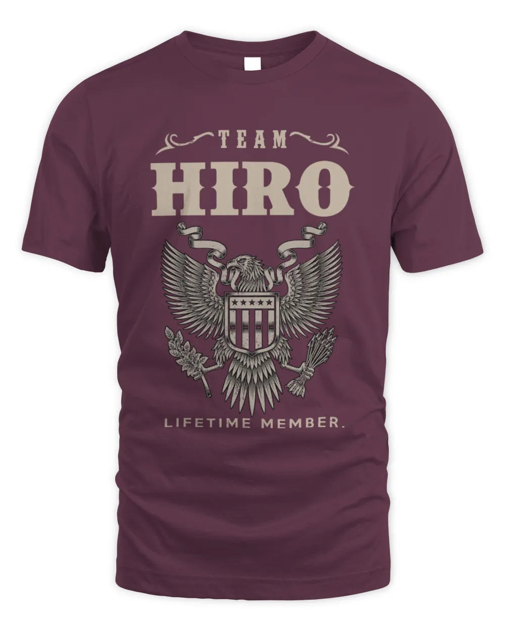 HIRO TP06-K82 – Personalized Classic Style Apparel “Team NAME Lifetime Member” - Unisex Standard T-Shirt - Maroon