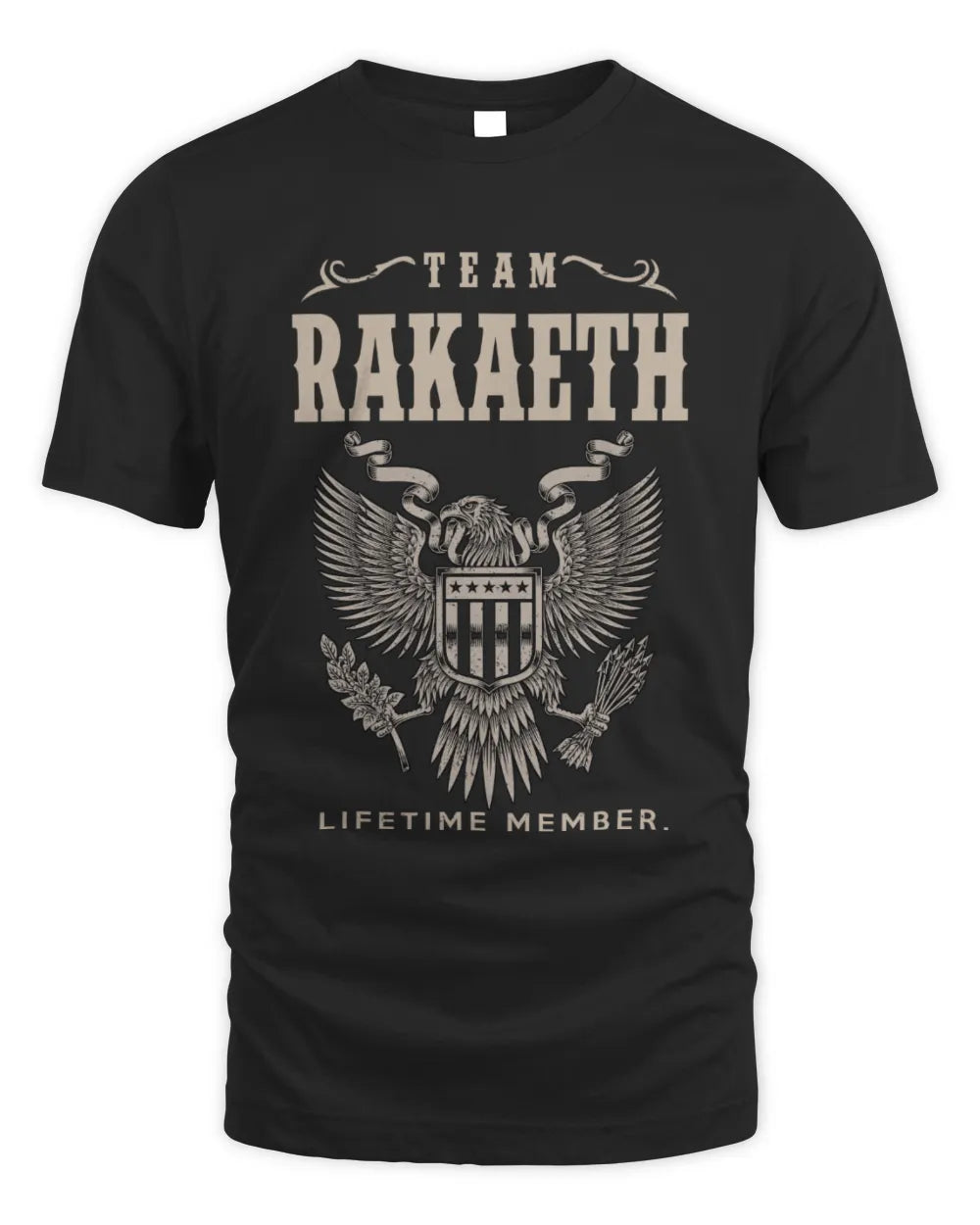 RAKAETH TP06-K82 – Personalized Classic Style Apparel “Team NAME Lifetime Member” - Unisex Standard T-Shirt - Black
