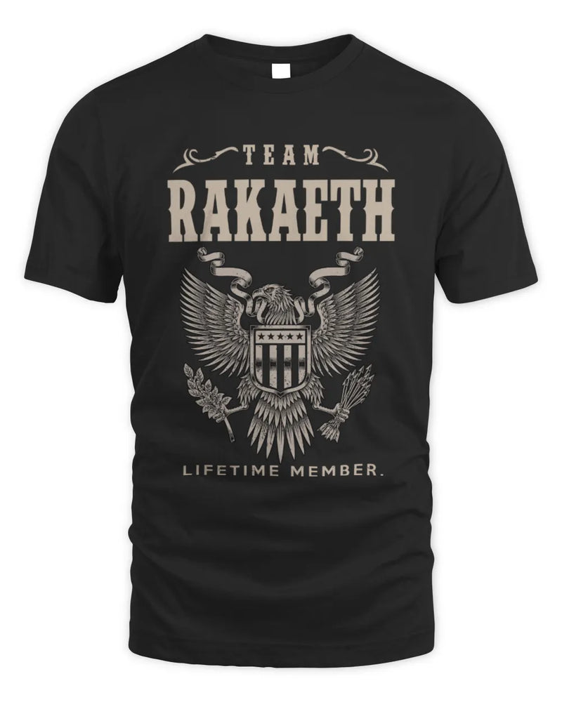 RAKAETH TP06-K82 – Personalized Classic Style Apparel “Team NAME Lifetime Member” - Unisex Standard T-Shirt - Black