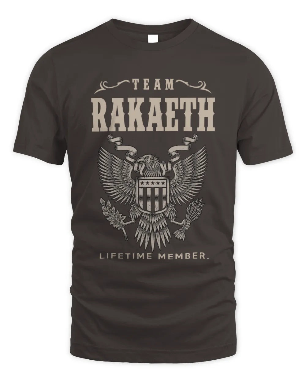 RAKAETH TP06-K82 – Personalized Classic Style Apparel “Team NAME Lifetime Member” - Unisex Standard T-Shirt - Dark Chocolate