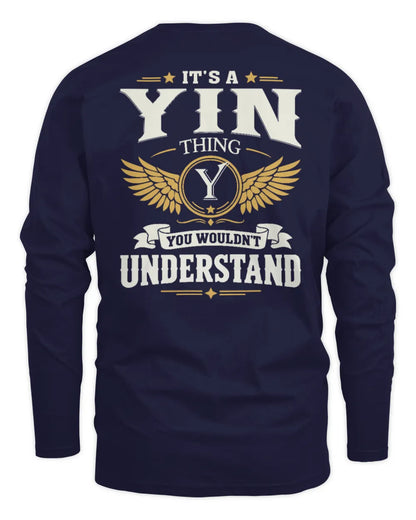 YIN KT06-M008 It’s a [NAME] Thing – You Wouldn’t Understand | Personalized Vintage T-Shirt - Men's Long Sleeved T-Shirt - Navy