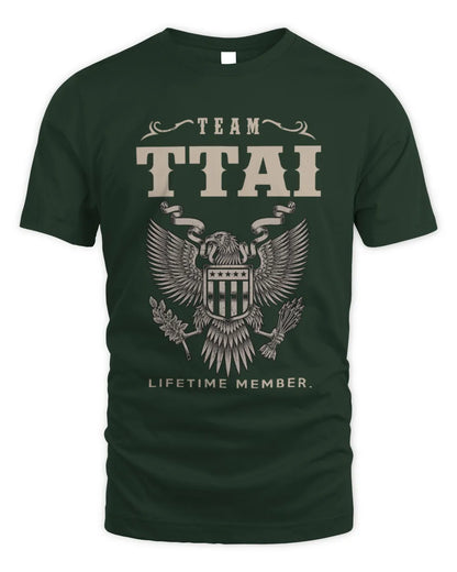 TTAI TP06-K82 – Personalized Classic Style Apparel “Team NAME Lifetime Member” - Unisex Standard T-Shirt - Forest Green