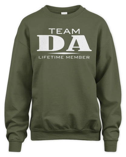 DA BL62-K4-128 - Personalized “Team NAME Lifetime Member” - Unisex Sweatshirt - Military Green