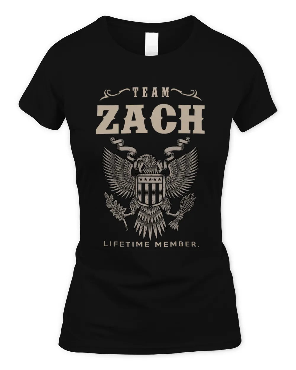 ZACH TP06-K82 – Personalized Classic Style Apparel “Team NAME Lifetime Member” - Women's Standard T-Shirt - Black