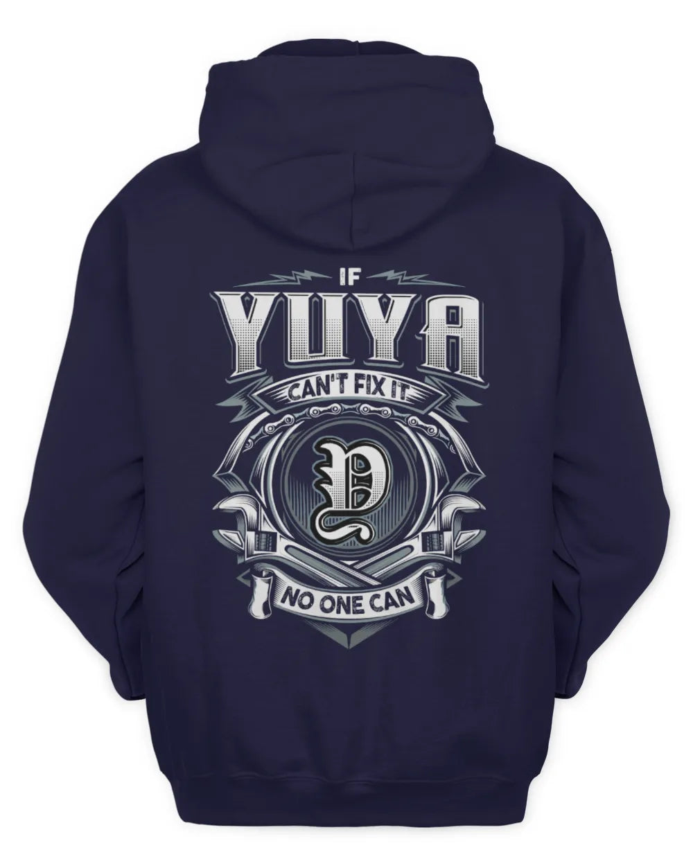 YUYA AP81-K4-626 - Personalized Ahmed Quote Apparel “If Ahmed Can't Fix It, No One Can” - Unisex Hoodie - Navy