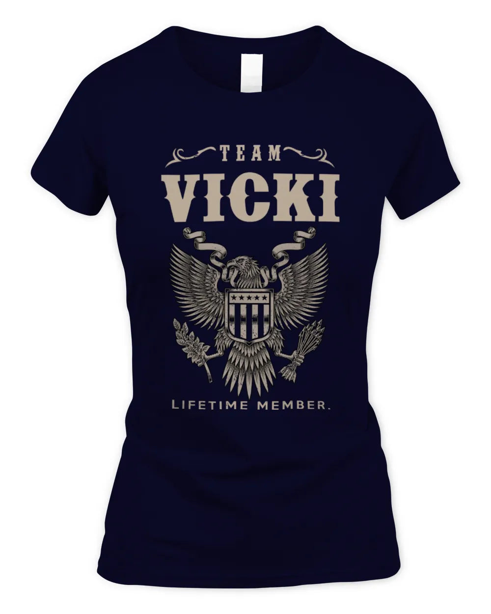 VICKI TP06-K82 – Personalized Classic Style Apparel “Team NAME Lifetime Member” - Women's Standard T-Shirt - Navy