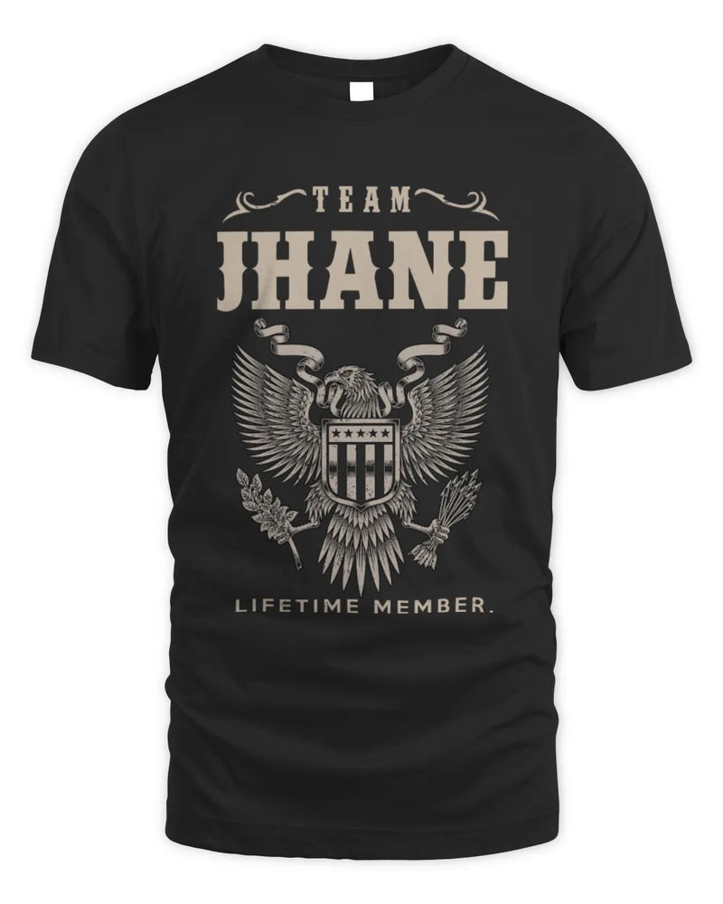 JHANE TP06-K82 – Personalized Classic Style Apparel “Team NAME Lifetime Member” - Unisex Standard T-Shirt - Black