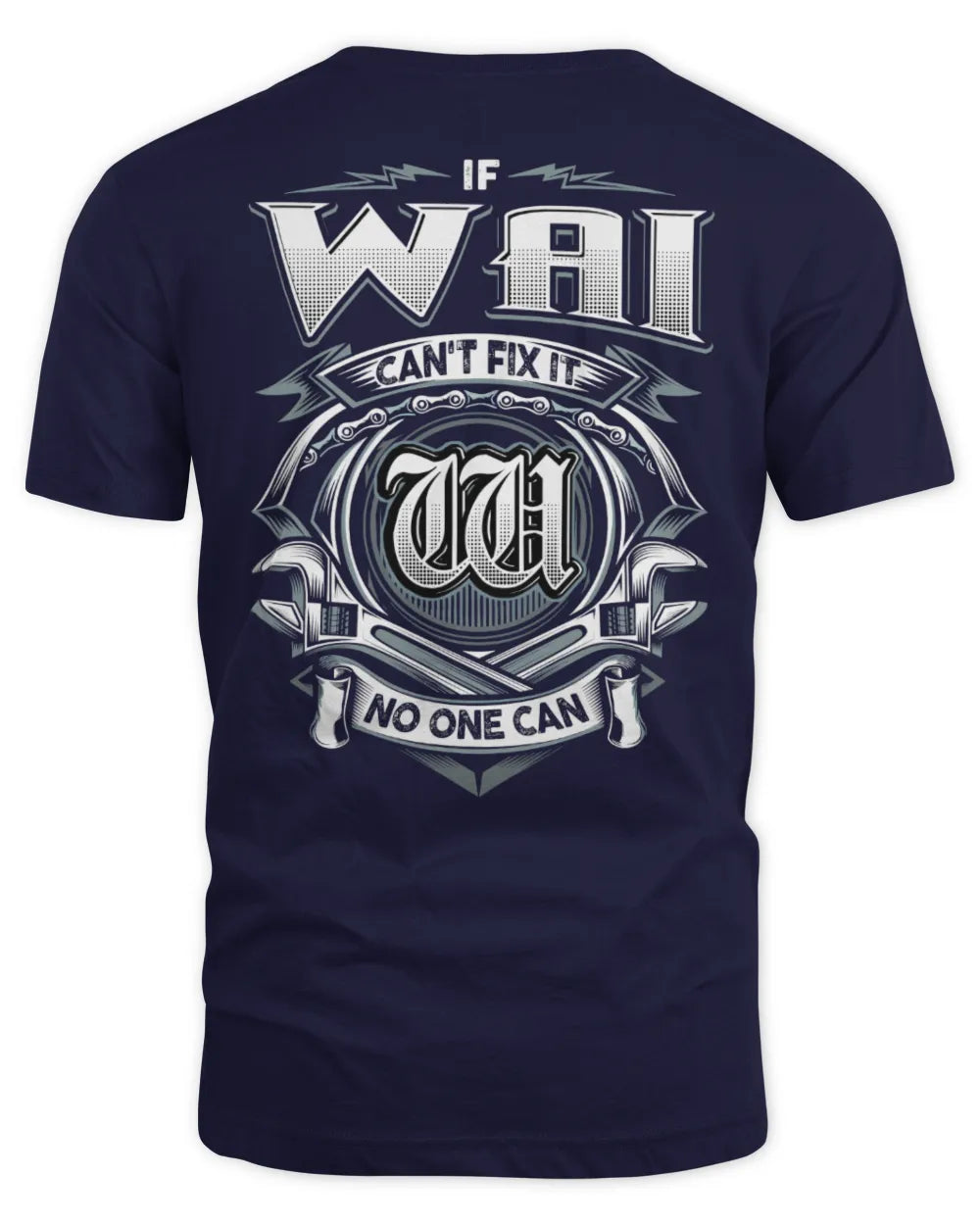 WAI AP81-K4-626 - Personalized Ahmed Quote Apparel “If Ahmed Can't Fix It, No One Can” - Unisex Standard T-Shirt - Navy