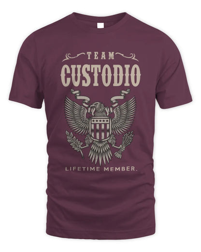 CUSTODIO TP06-K82 – Personalized Classic Style Apparel “Team NAME Lifetime Member” - Unisex Standard T-Shirt - Maroon