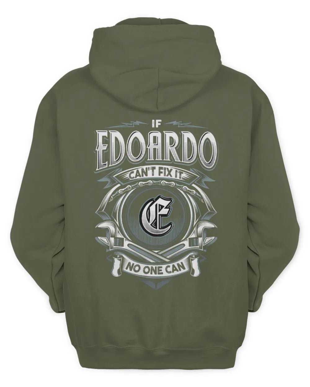EDOARDO AP81-K4-626 - Personalized Ahmed Quote Apparel “If Ahmed Can't Fix It, No One Can” - Unisex Hoodie - Military Green