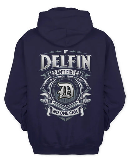 DELFIN AP81-K4-626 - Personalized Ahmed Quote Apparel “If Ahmed Can't Fix It, No One Can” - Unisex Hoodie - Navy