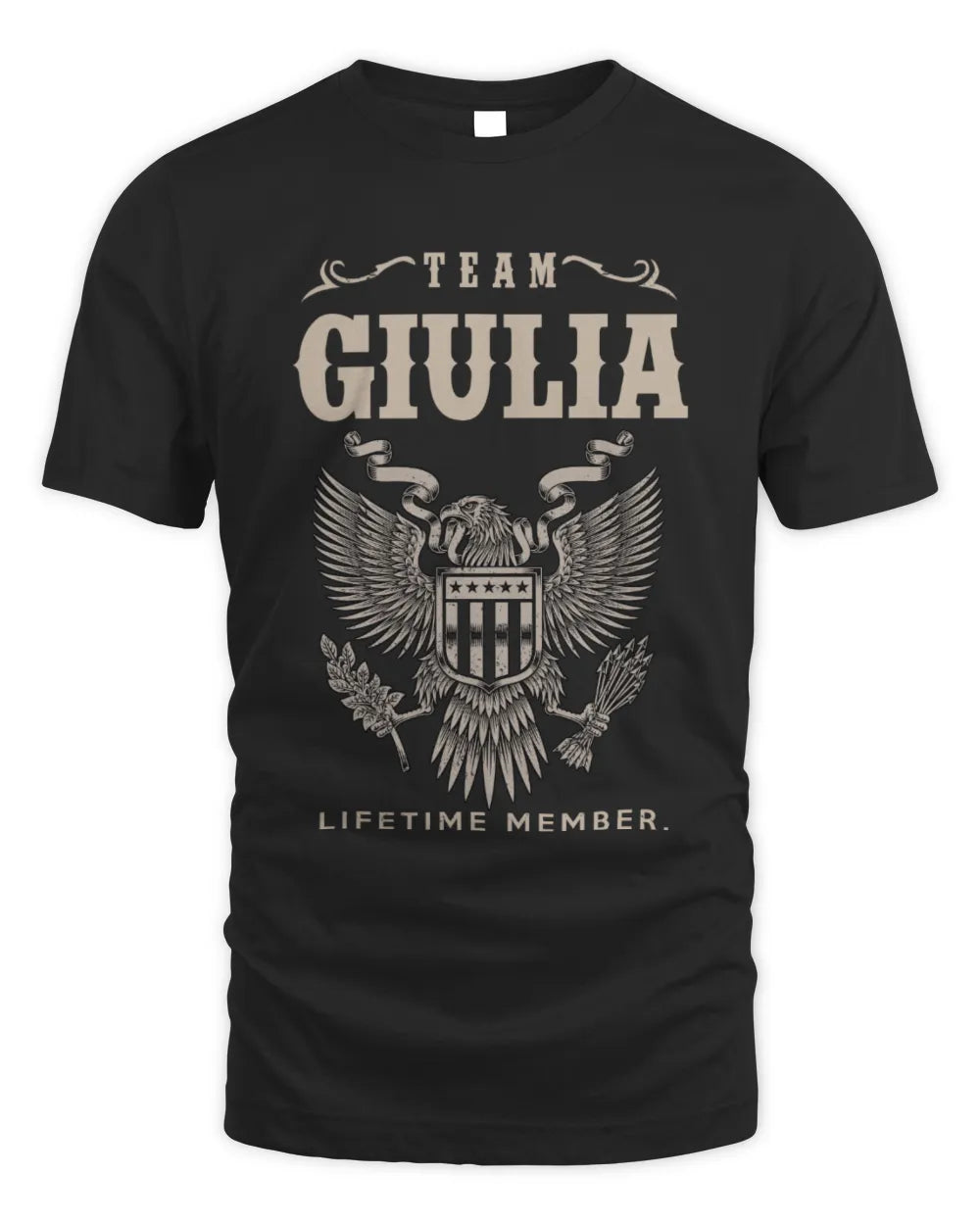 GIULIA TP06-K82 – Personalized Classic Style Apparel “Team NAME Lifetime Member” - Unisex Standard T-Shirt - Black