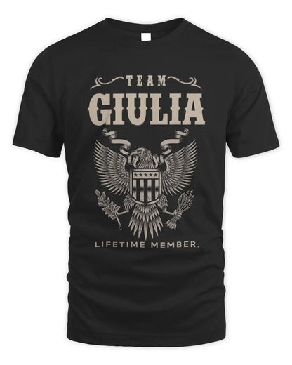 GIULIA TP06-K82 – Personalized Classic Style Apparel “Team NAME Lifetime Member” - Unisex Standard T-Shirt - Black