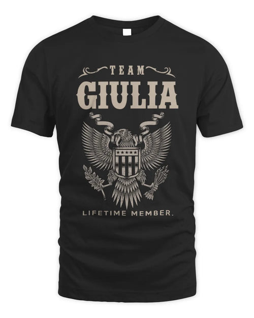 GIULIA TP06-K82 – Personalized Classic Style Apparel “Team NAME Lifetime Member” - Unisex Standard T-Shirt - Black