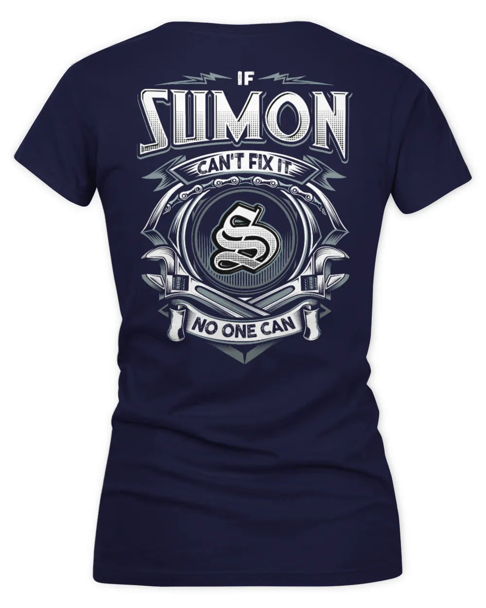SUMON AP81-K4-626 - Personalized Ahmed Quote Apparel “If Ahmed Can't Fix It, No One Can” - Women's V-Neck T-Shirt - Navy