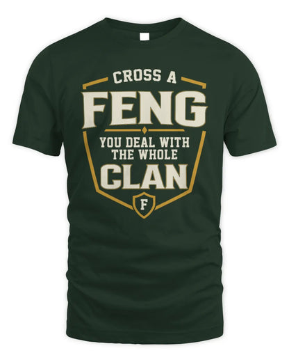 FENG NT1-K008 Cross A/An NAME, You Deal With the Whole Clan | Personalized Vintage T-Shirt - Unisex Standard T-Shirt - Forest Green