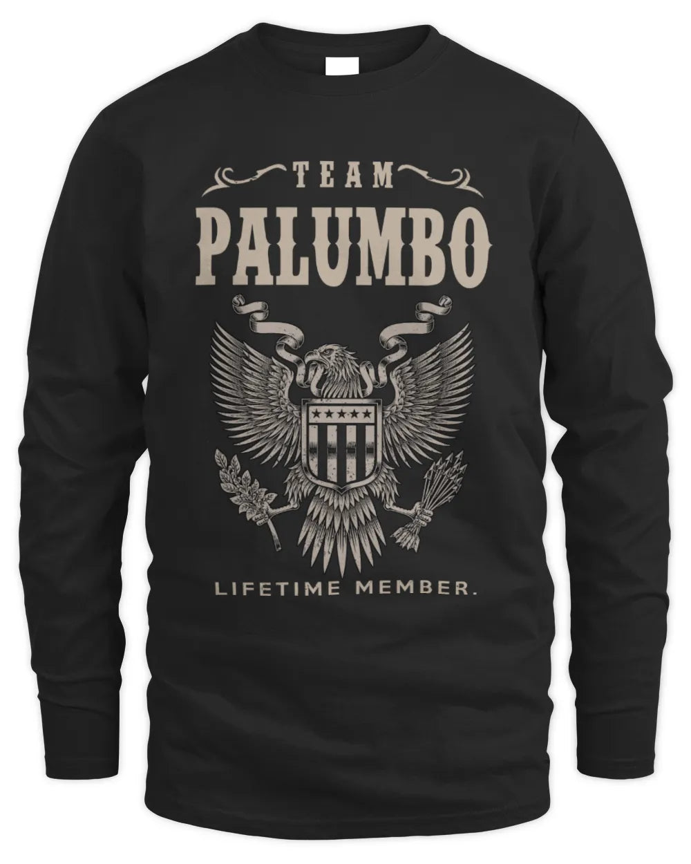 PALUMBO TP06-K82 – Personalized Classic Style Apparel “Team NAME Lifetime Member” - Men's Long Sleeved T-Shirt - Black