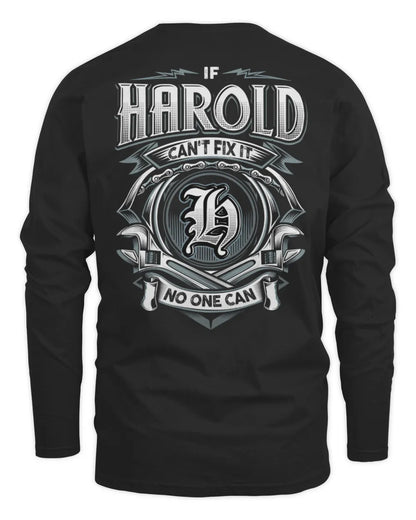 HAROLD AP81-K4-626 - Personalized Ahmed Quote Apparel “If Ahmed Can't Fix It, No One Can” - Men's Long Sleeved T-Shirt - Black