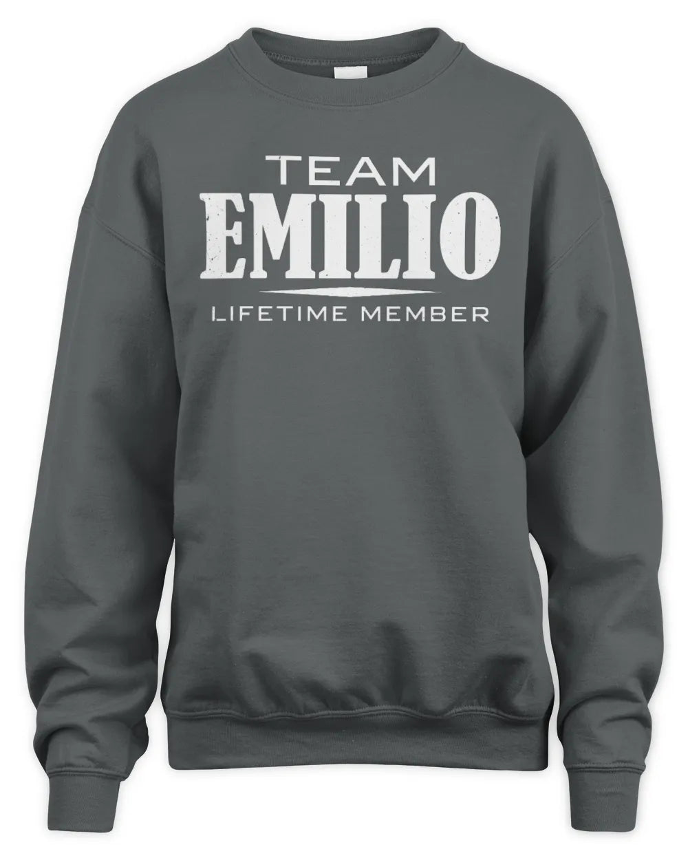 EMILIO BL62-K4-128 - Personalized “Team NAME Lifetime Member” - Unisex Sweatshirt - Charcoal