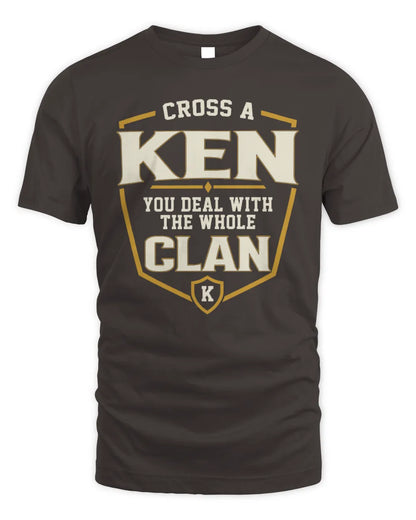 KEN NT1-K008 Cross A/An NAME, You Deal With the Whole Clan | Personalized Vintage T-Shirt - Unisex Standard T-Shirt - Dark Chocolate