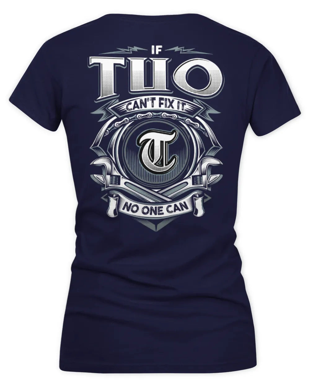 TUO AP81-K4-626 - Personalized Ahmed Quote Apparel “If Ahmed Can't Fix It, No One Can” - Women's V-Neck T-Shirt - Navy