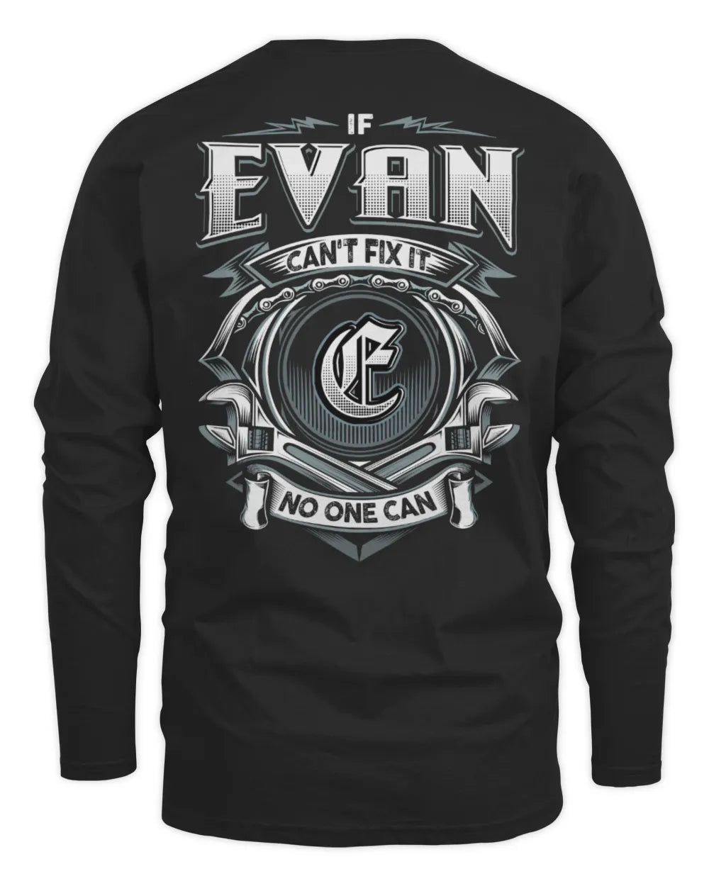 EVAN AP81-K4-626 - Personalized Ahmed Quote Apparel “If Ahmed Can't Fix It, No One Can” - Men's Long Sleeved T-Shirt - Black