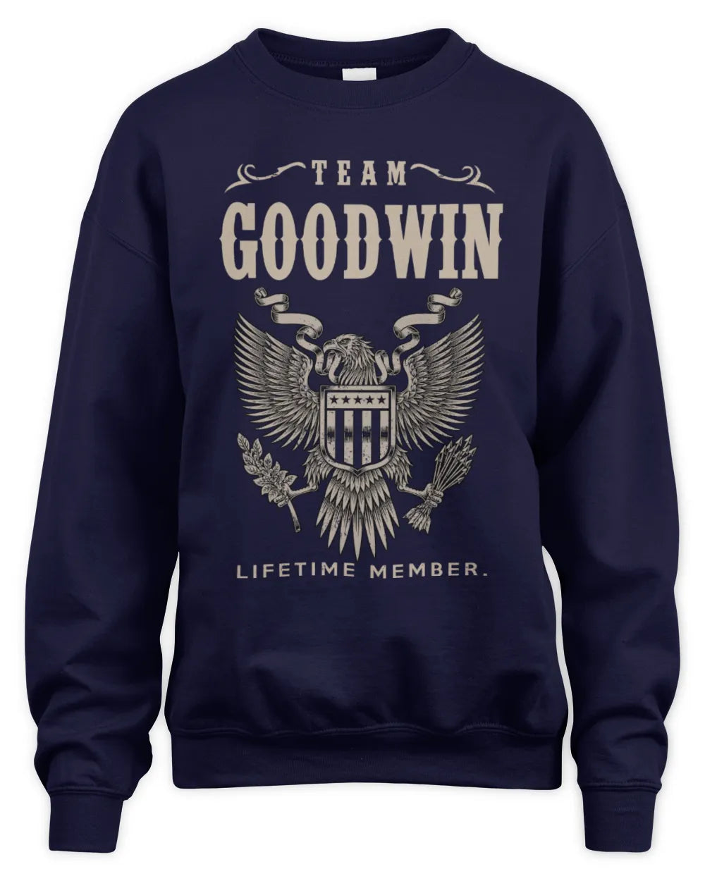 GOODWIN TP06-K82 – Personalized Classic Style Apparel “Team NAME Lifetime Member” - Unisex Sweatshirt - Navy